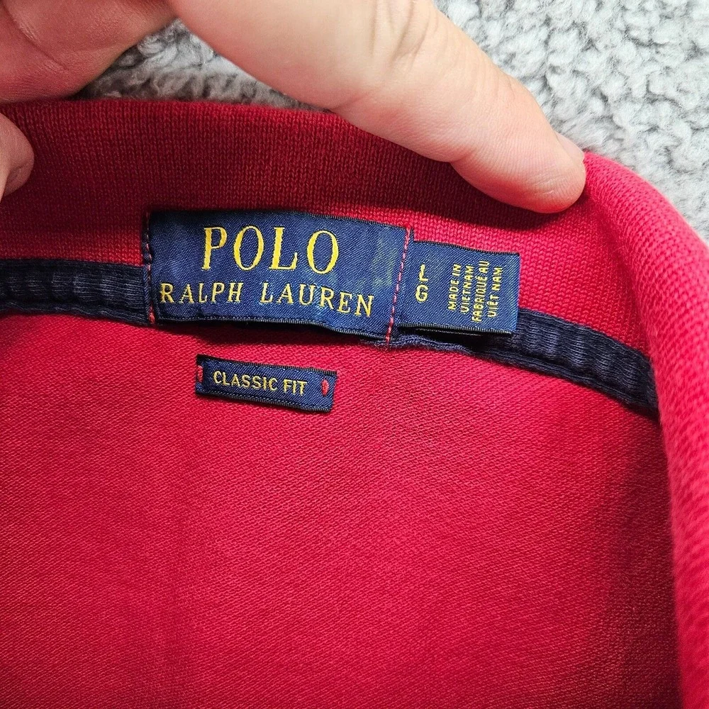 Polo Ralph Lauren Polo Shirt‎ Mens Large Red Short Sleeve Classic Fit Golf Rugby
